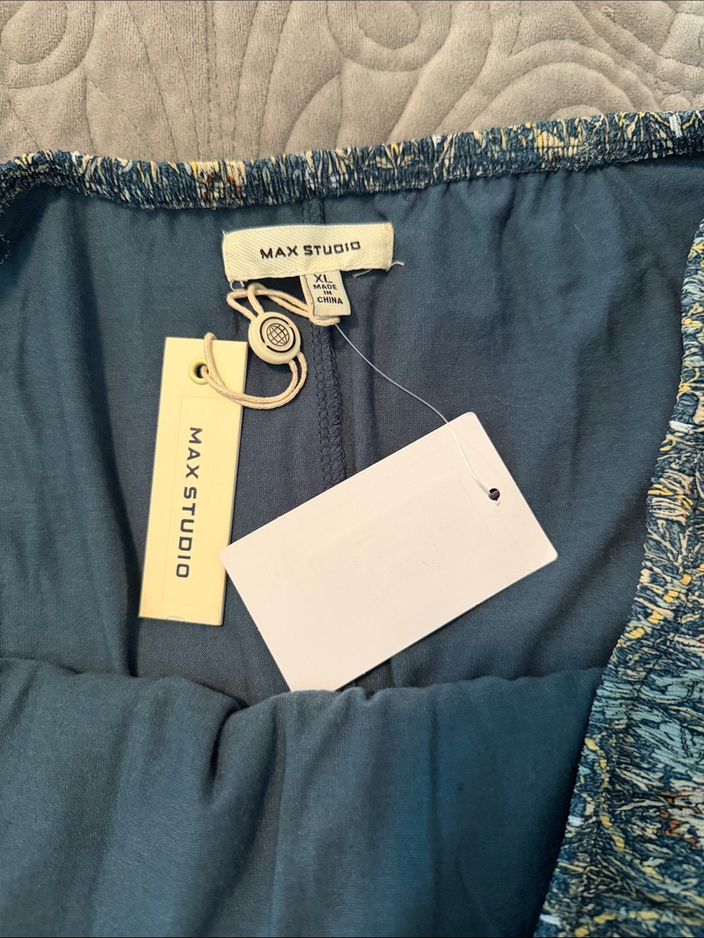 Floral Printed A-Line Midi Skirt in Teal - Picture 6 of 7